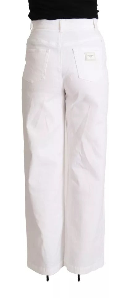 White MONICA Boot Cut Cotton Denim Jeans