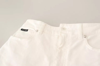 White MONICA Boot Cut Cotton Denim Jeans