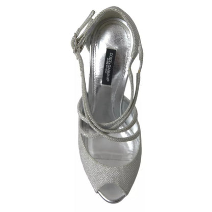 Silver Shimmers Sandals Heel Pumps Shoes