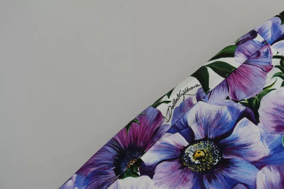 Purple Floral Print Tapered Cotton Pants