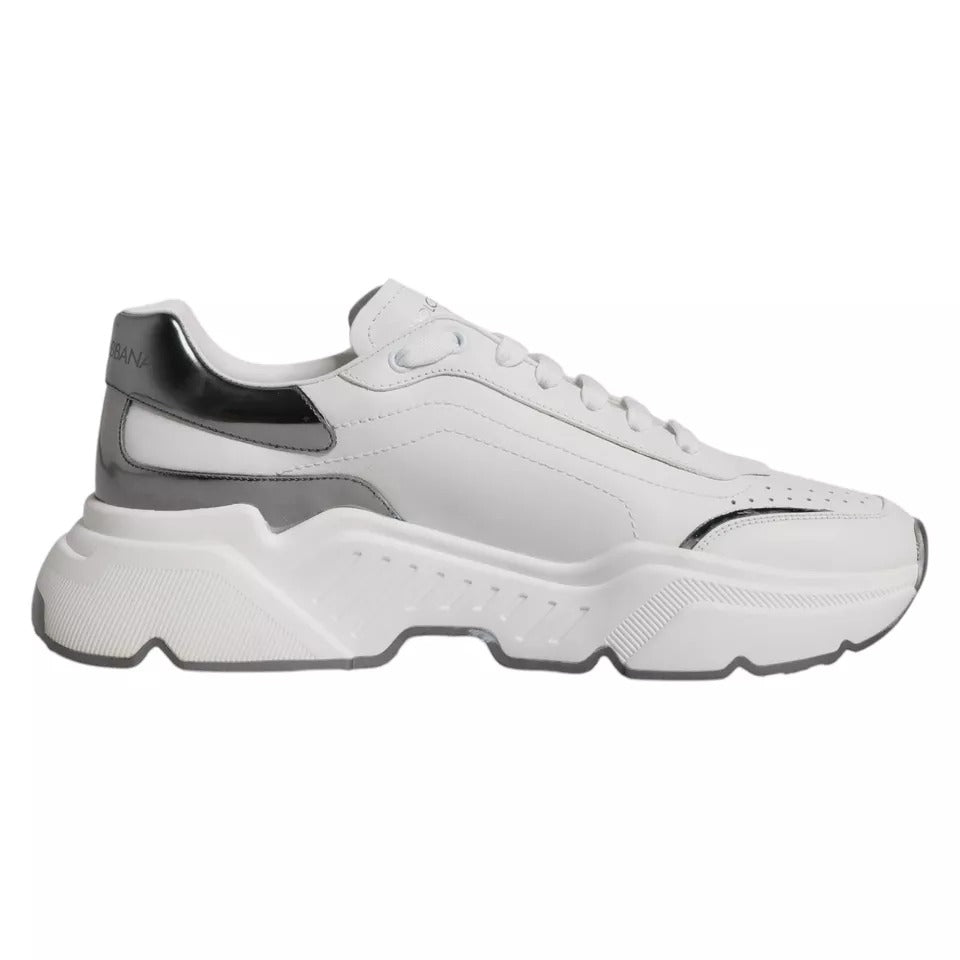 White Silver DAYMASTER Leather Sneakers Men Shoes