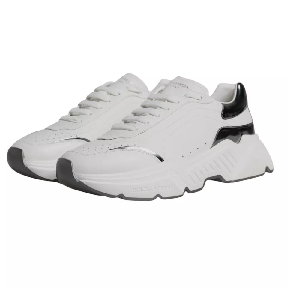 White Silver DAYMASTER Leather Sneakers Men Shoes