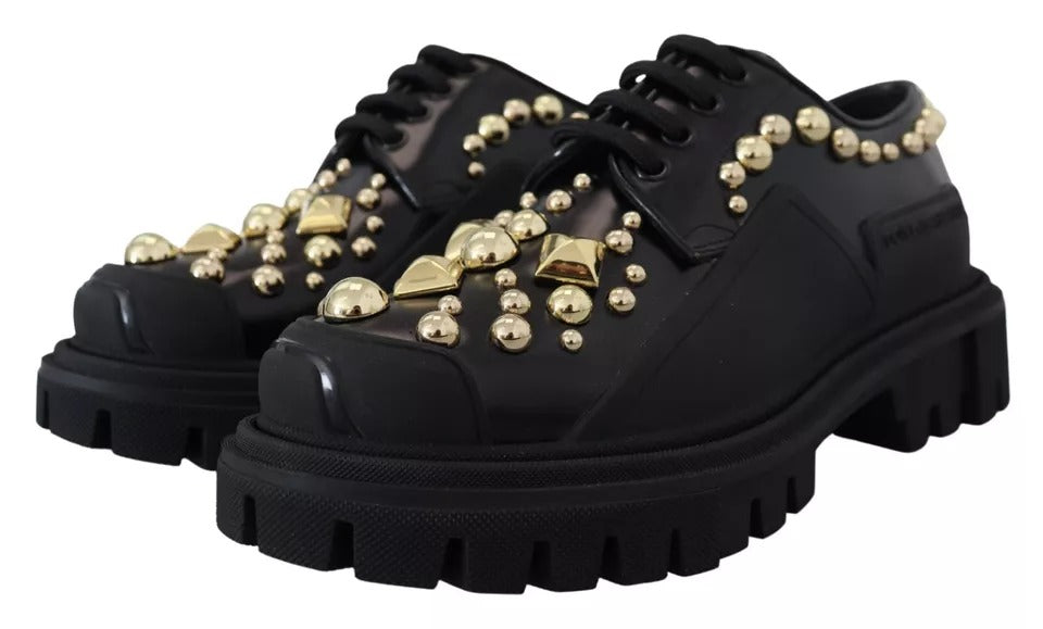 Zapatos de piel negros Trekking Derby Embellished