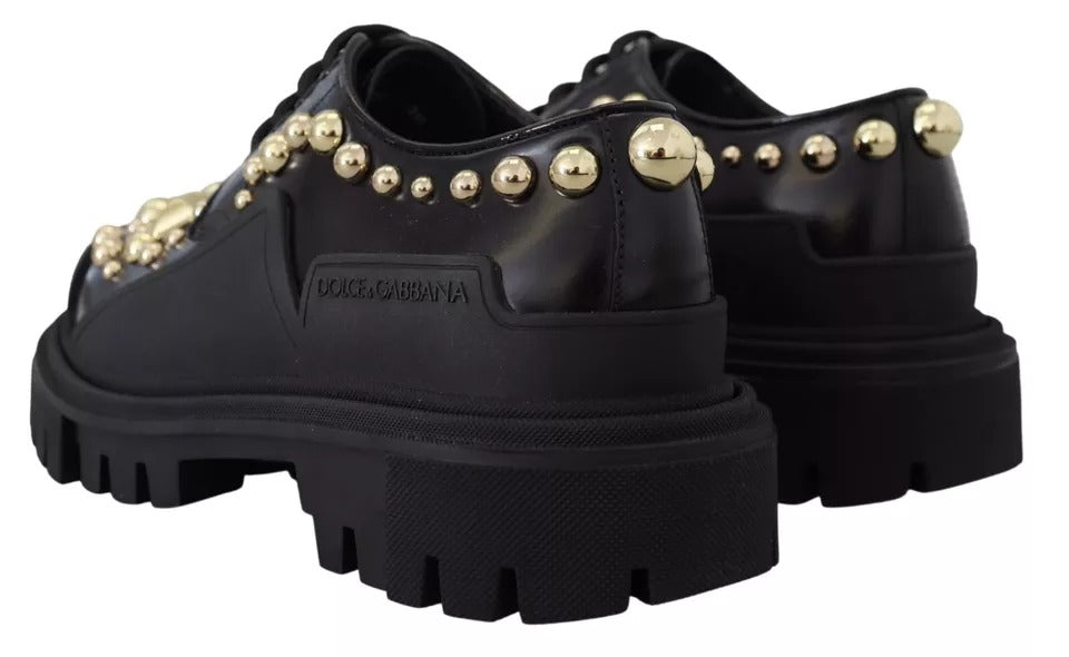 Zapatos de piel negros Trekking Derby Embellished