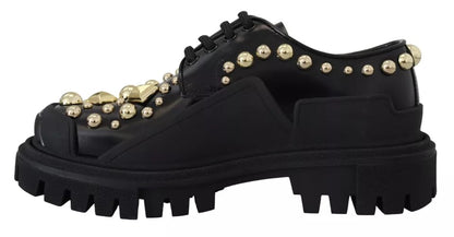 Zapatos de piel negros Trekking Derby Embellished