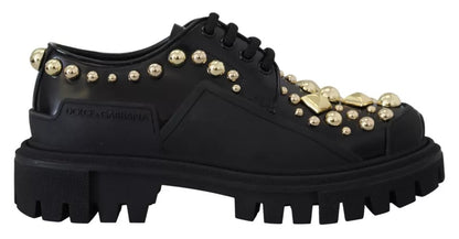 Zapatos de piel negros Trekking Derby Embellished