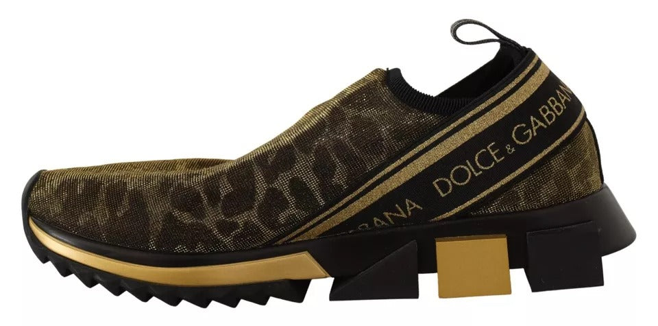 Oro Glitter Leopardo Zapatillas Sorrento