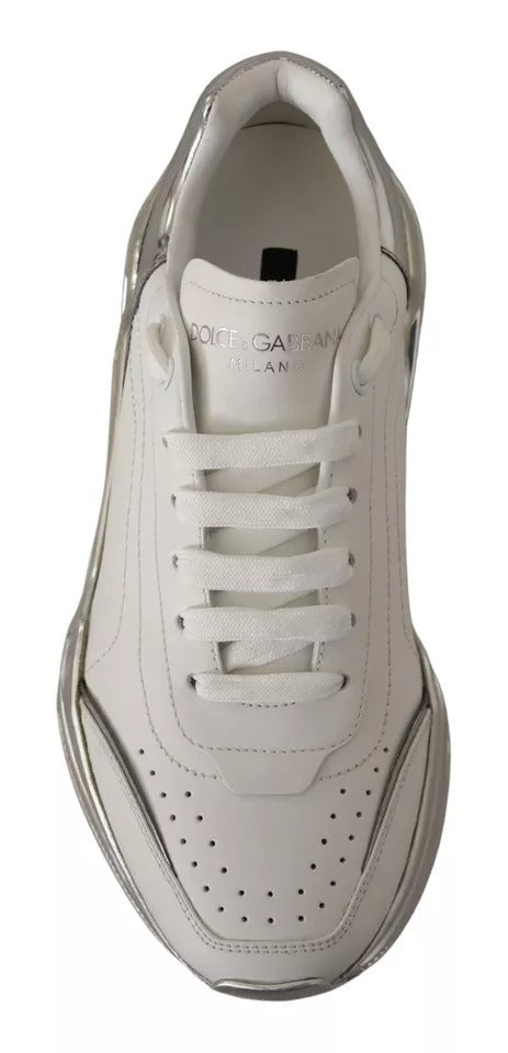 Zapatillas de cuero blanco plateado Daymaster