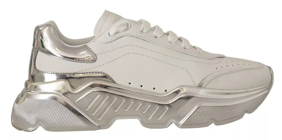 Zapatillas de cuero blanco plateado Daymaster