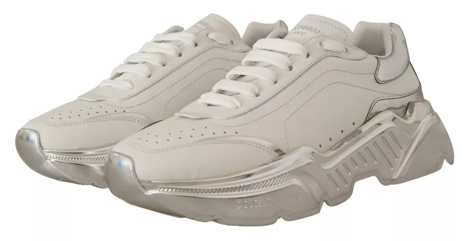 Zapatillas de cuero blanco plateado Daymaster