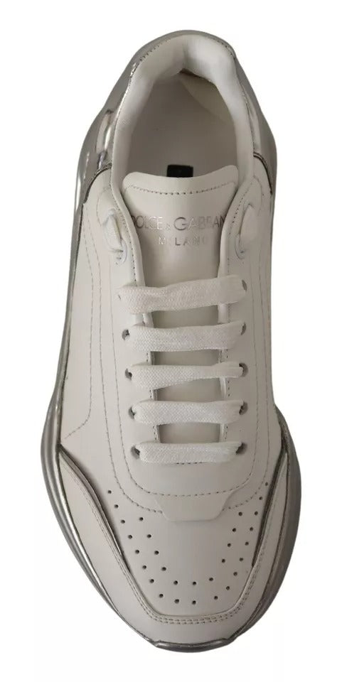 Zapatillas de cuero blanco plateado Daymaster