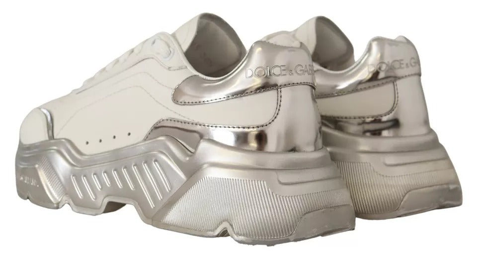 Zapatillas de cuero blanco plateado Daymaster