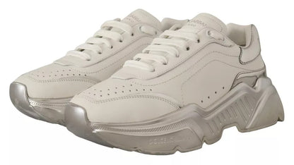 Zapatillas de cuero blanco plateado Daymaster