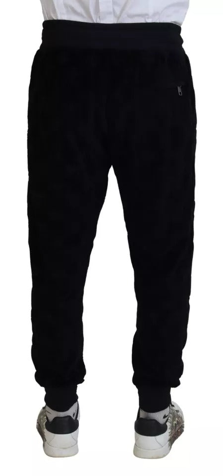 Black Cotton Skinny Jogger Sweatpants Pants