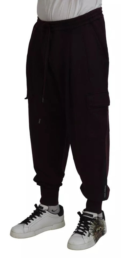 Bordeaux Cotton Cargo Jogger Sweatpants Pants