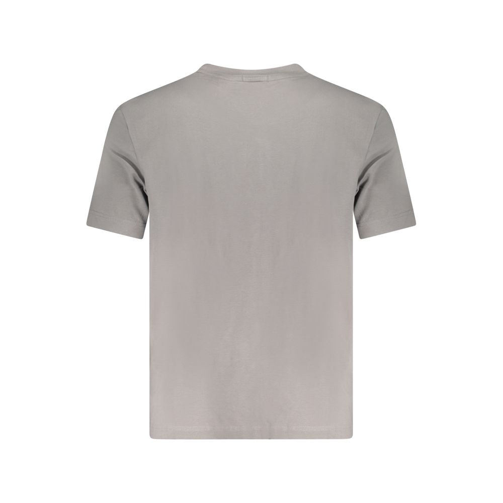 Gray Cotton Men T-Shirt