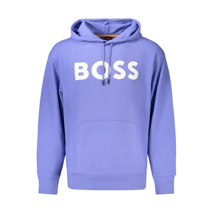 Blue Organic Cotton Men Sweater Hoodie