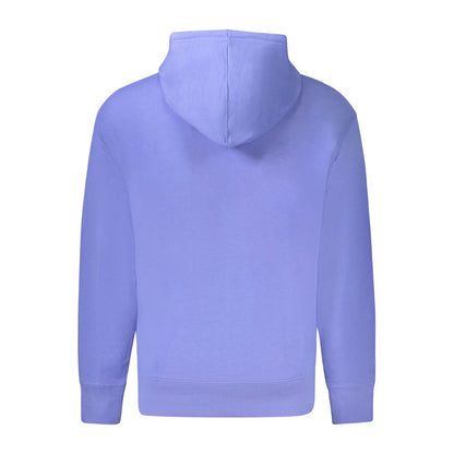 Blue Organic Cotton Men Sweater Hoodie