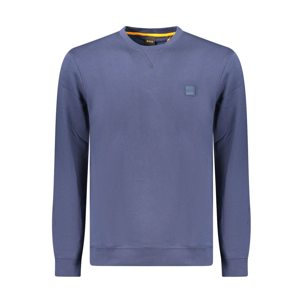 Blue Cotton Men Sweater