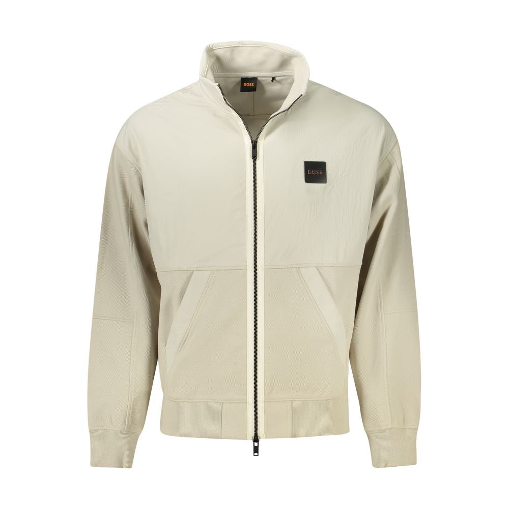 Beige Cotton Men Jacket