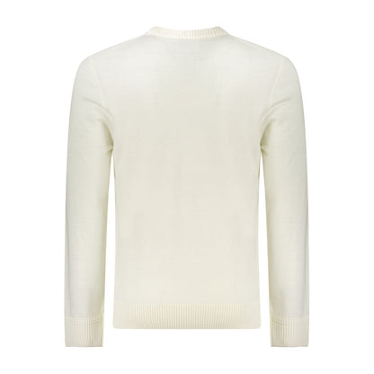 White Wool Men Sweater