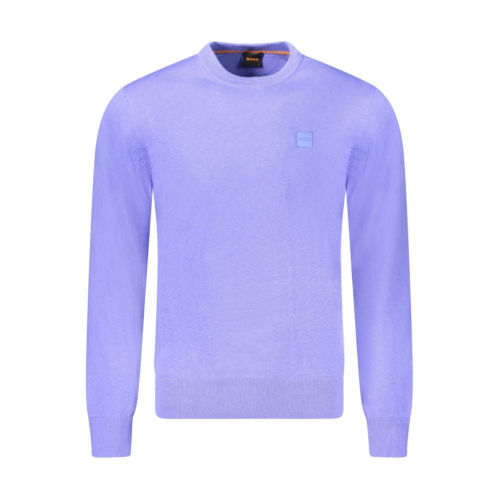 Blue Cotton Men Sweater