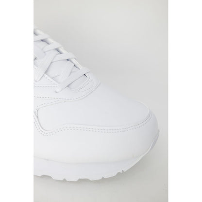 White Synthetic Leather Sneaker