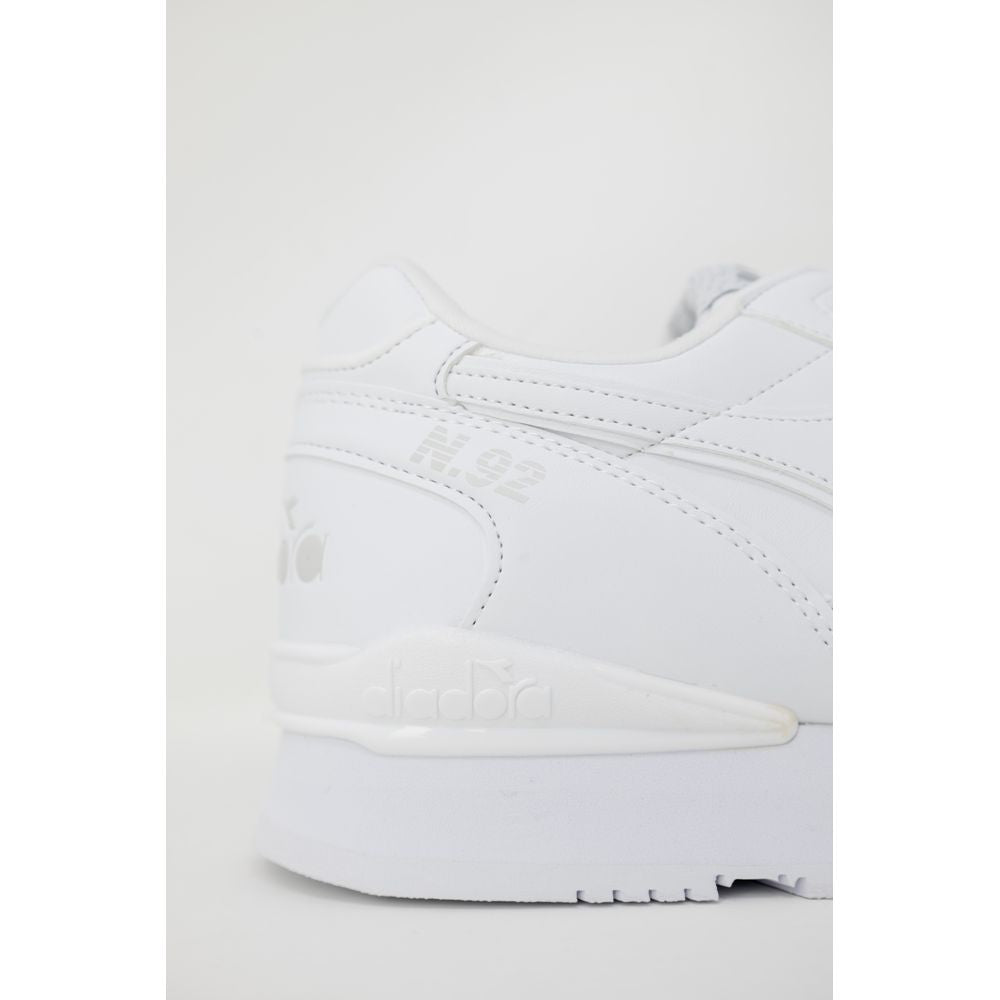 White Synthetic Leather Sneaker