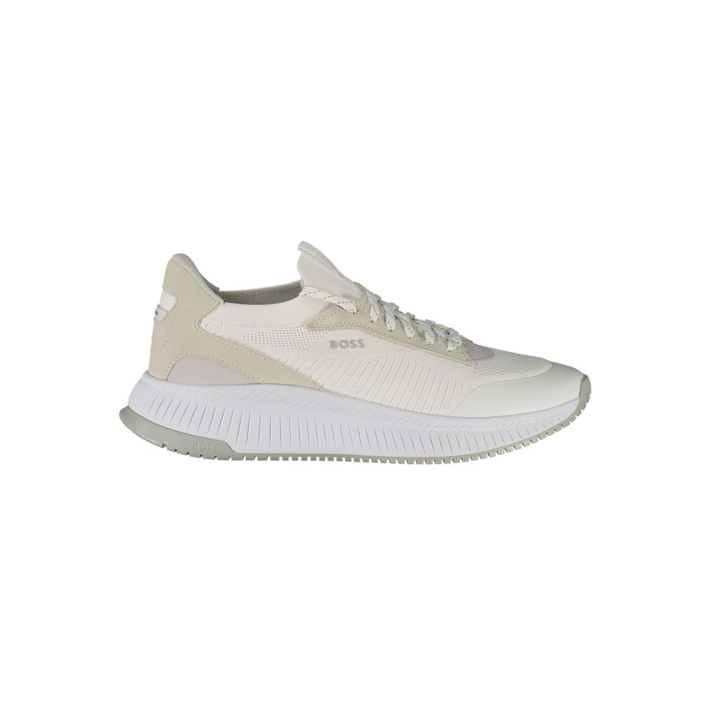 White Polyethylene Men Sneaker