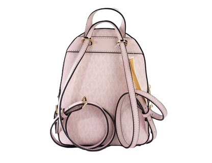 Jaycee Mini XS Leather Zip Pocket Backpack Powder Blush Pink