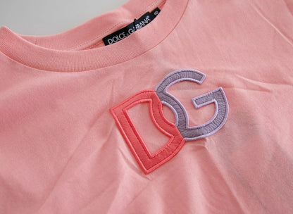 Pink Cotton Dg Logo Crew Neck Tank T-shirt