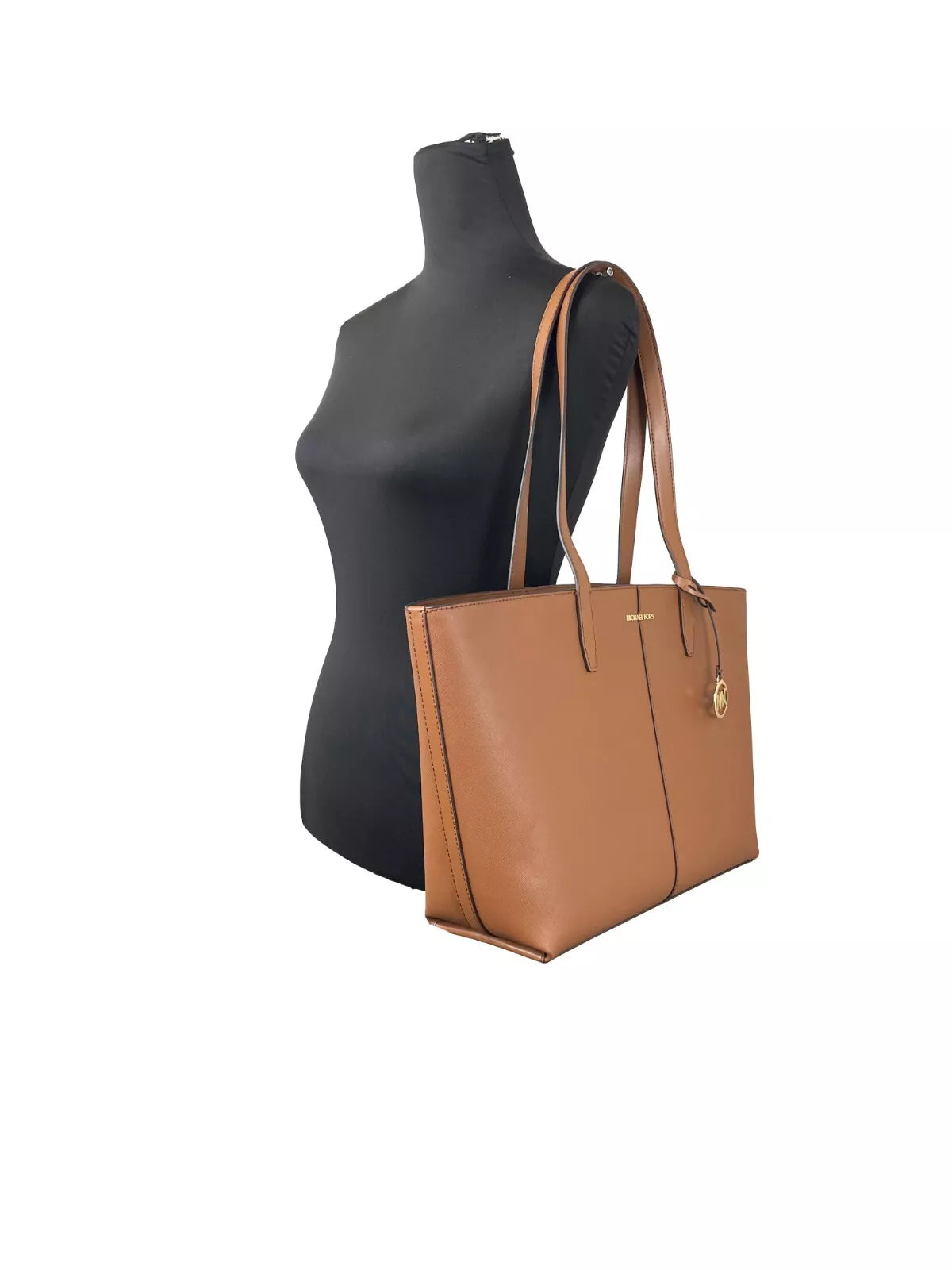 Medium Zip Top Tote Carryall Bag Brown