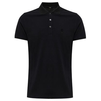 Black Cotton Polo Shirt