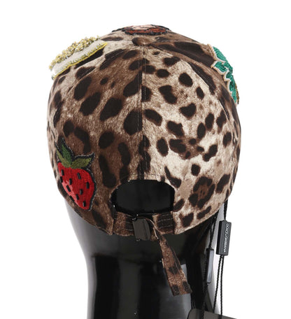 Gorra de béisbol elegante con lentejuelas y estampado de leopardo