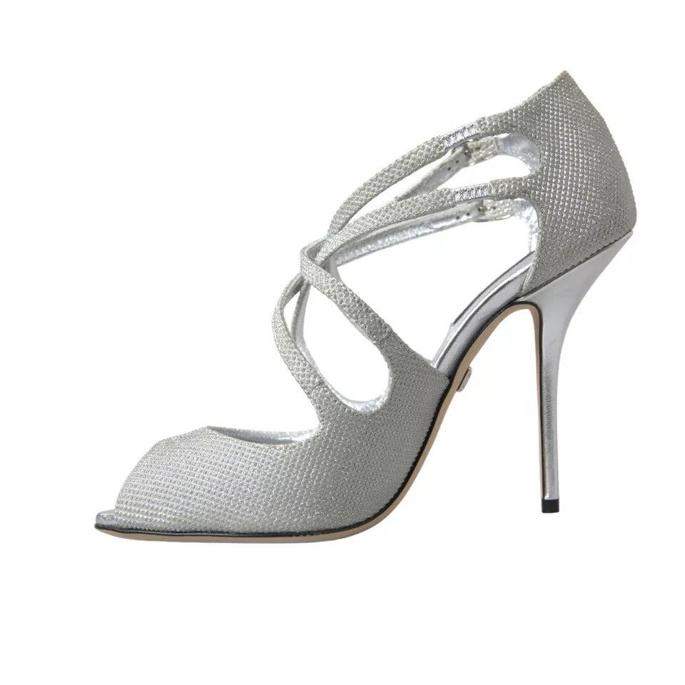 Silver Shimmers Sandals Heel Pumps Shoes