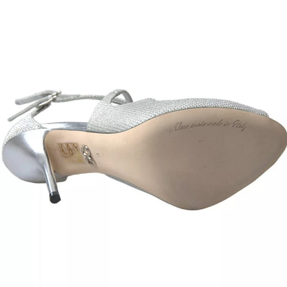 Silver Shimmers Sandals Heel Pumps Shoes