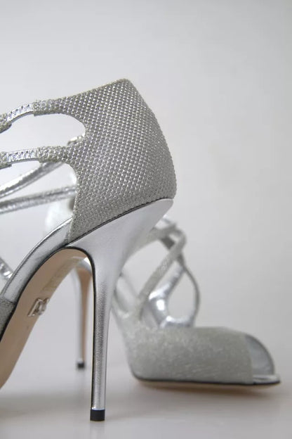 Silver Shimmers Sandals Heel Pumps Shoes