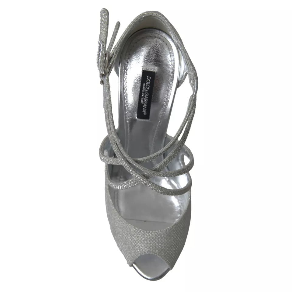 Silver Shimmers Sandals Heel Pumps Shoes