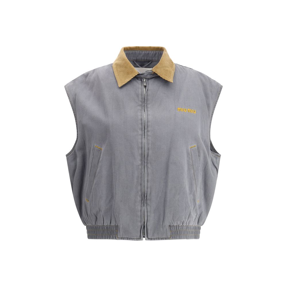 Corduroy collared vest