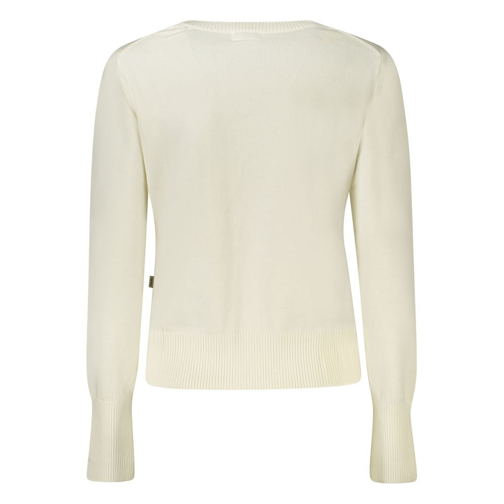 White Polyester Women Sweater