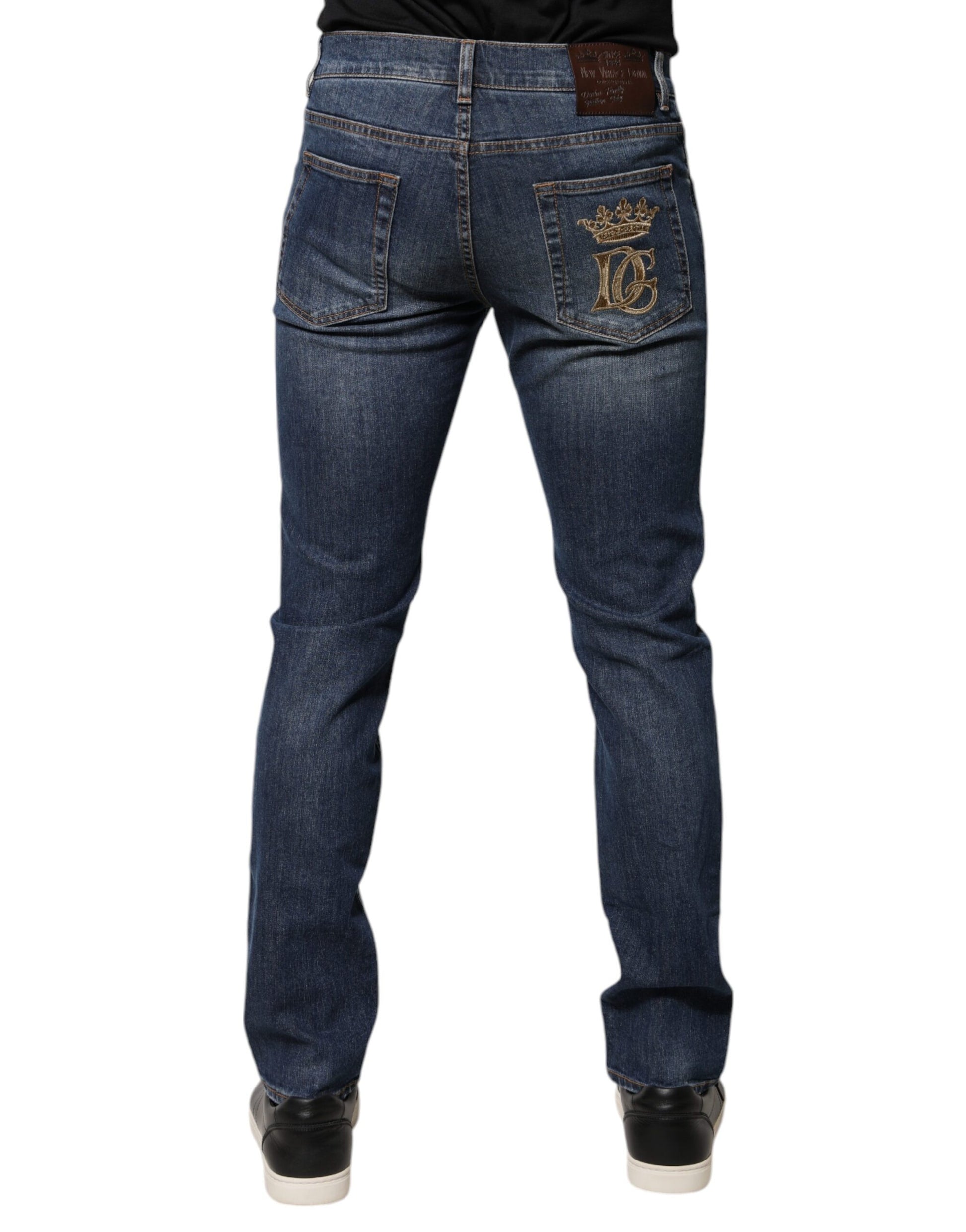 Blue Cotton DG Crown Slim Fit Denim Jeans