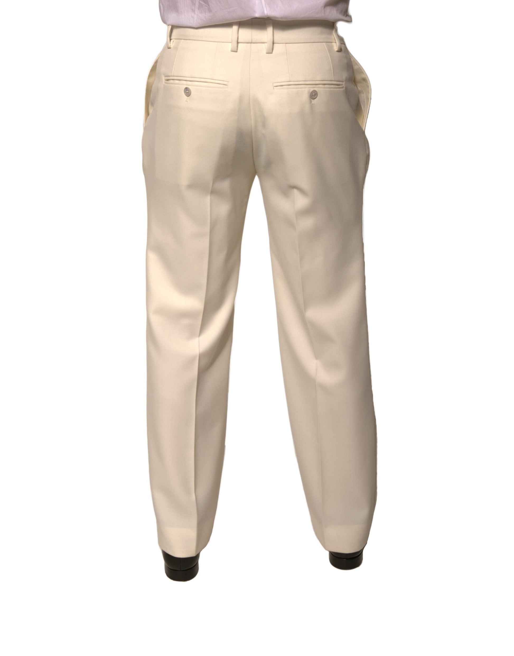 Off White Straight Dress Pants