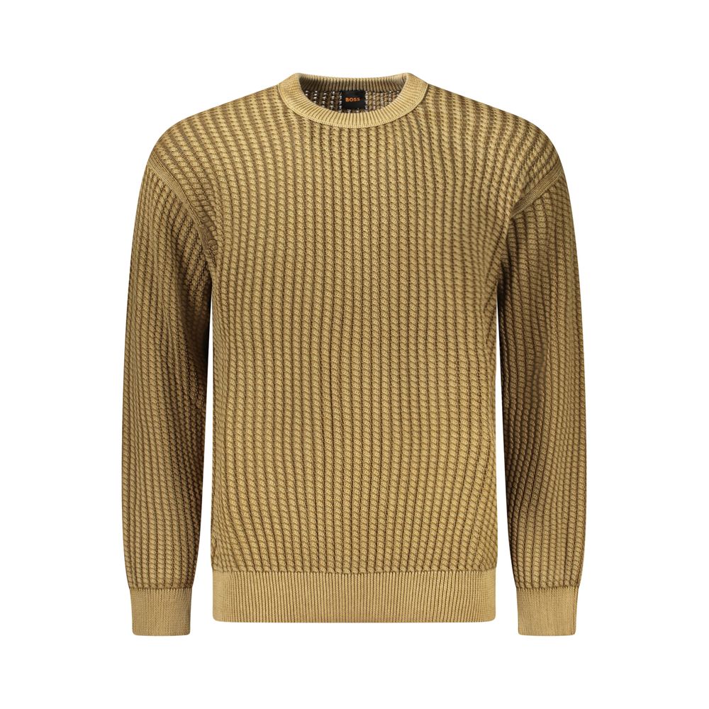 Brown Cotton Men Sweater