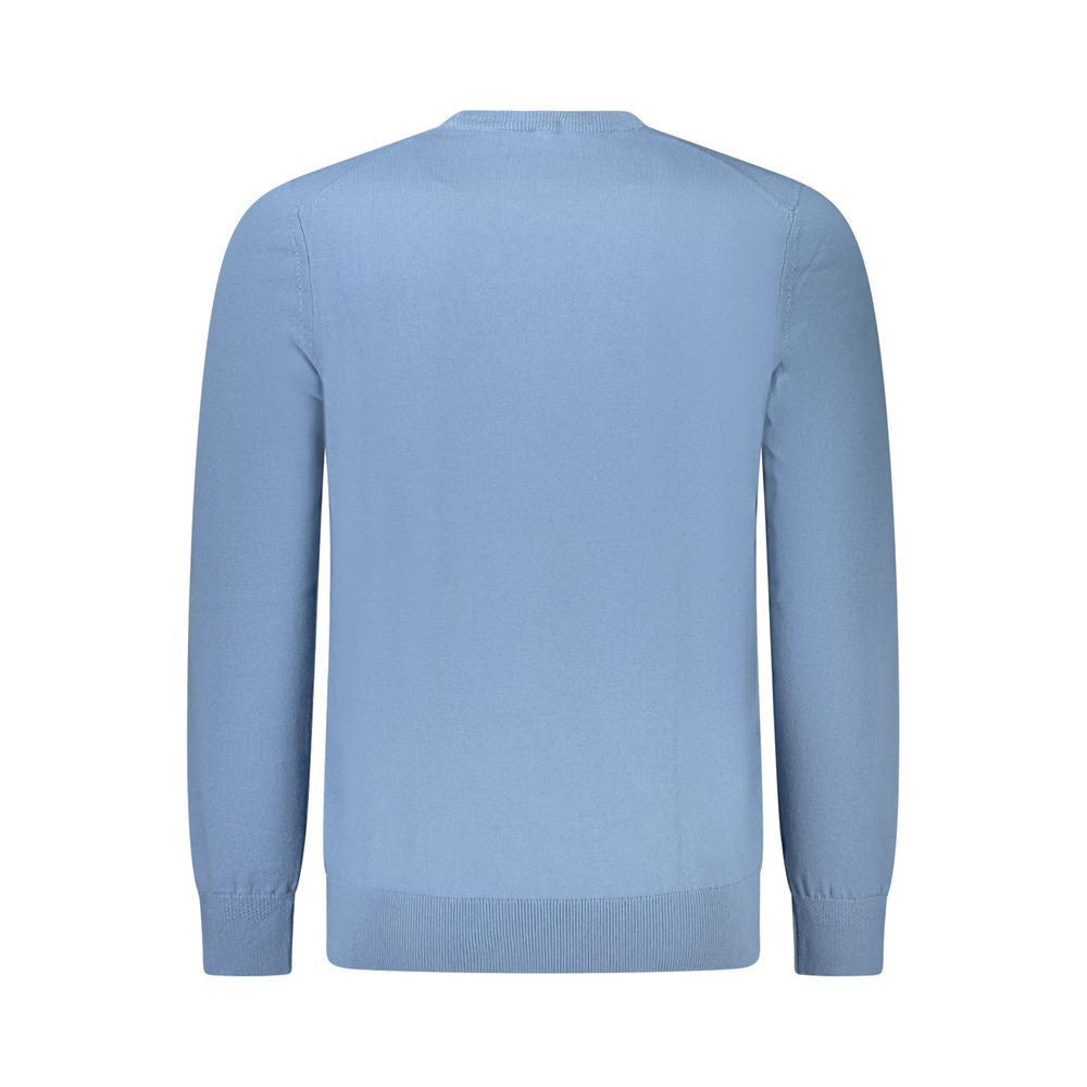 Light Blue Cotton Men Sweater