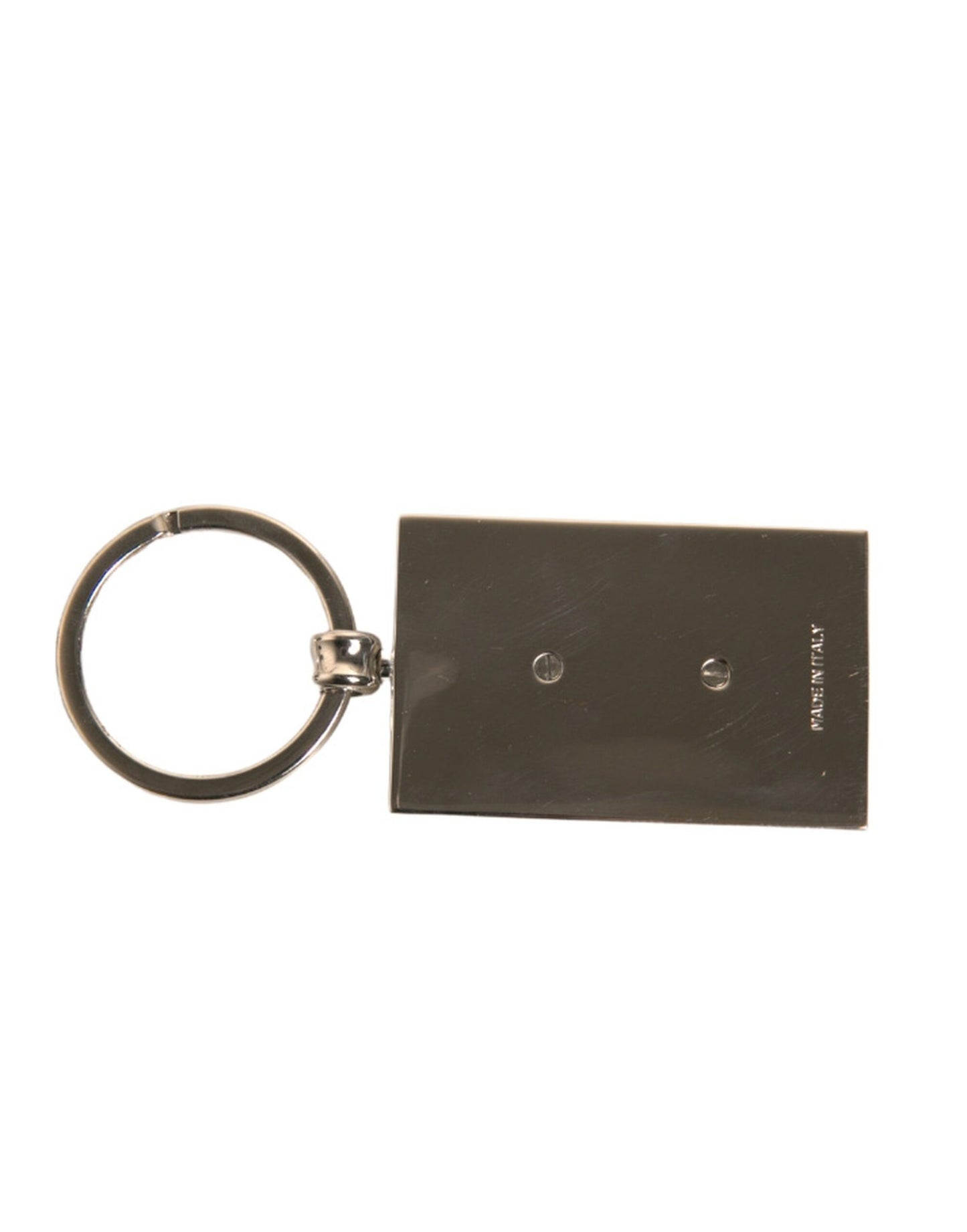 Black Leather Logo Metal Ring Keychain Keyring