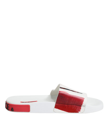 White Leather Slides Sandals Beachwear Shoes