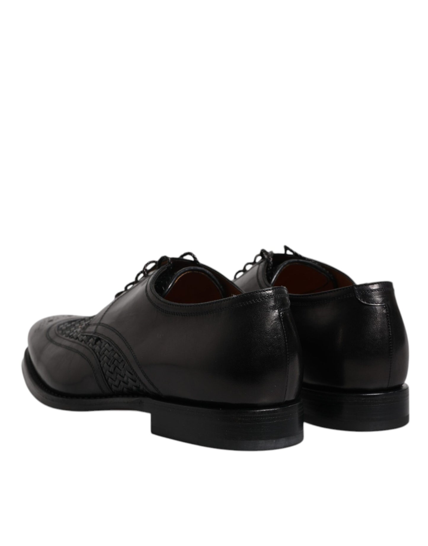 Black Leather Derby Wingtip Lace Up Formal Dress Shoes