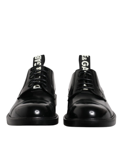 Black Patent Leather Derby Lace Up Formal Dress Shoes