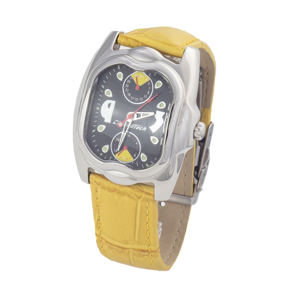 Reloj de piel amarillo