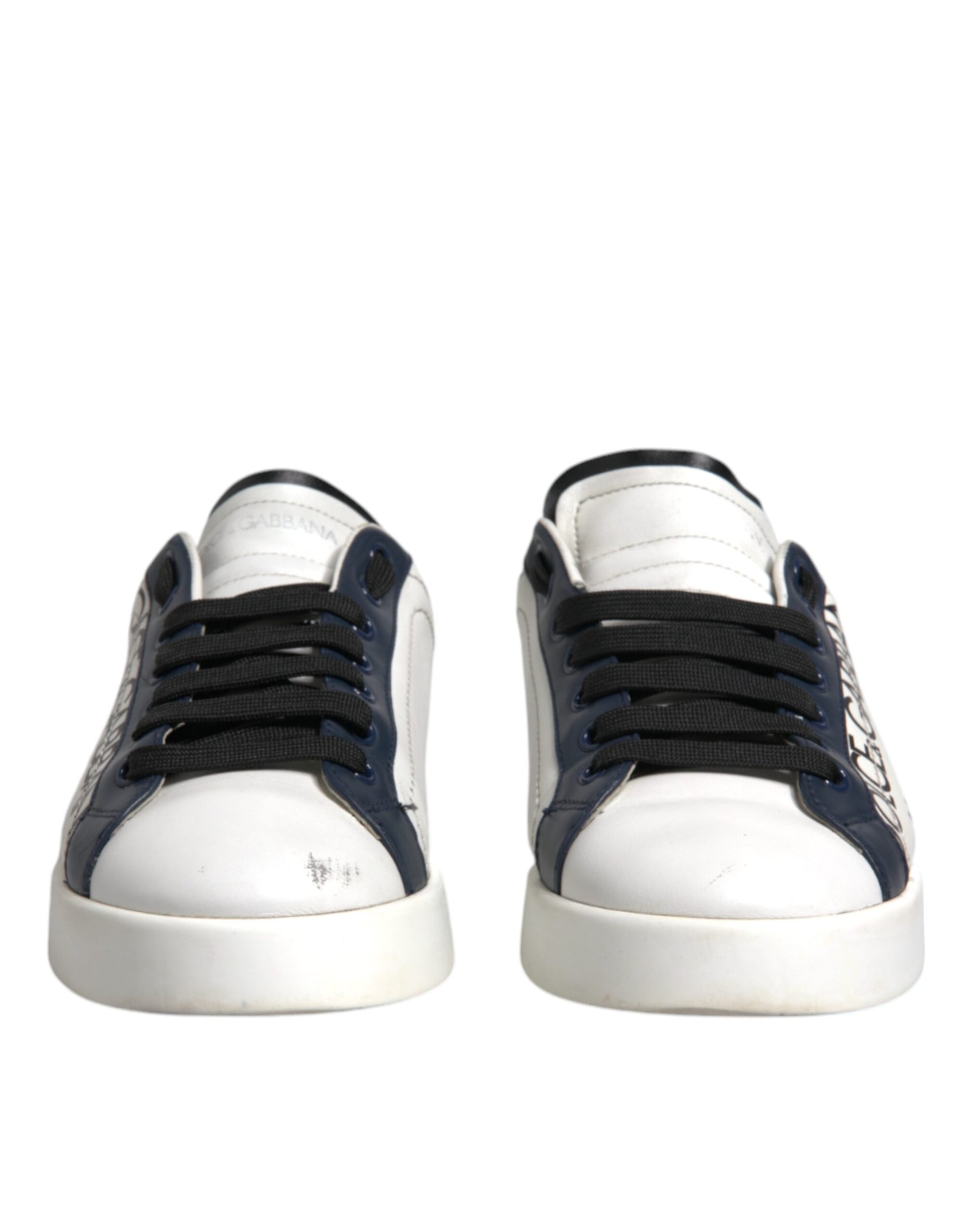 Blanco Azul Cuero Corona Milano Zapatillas